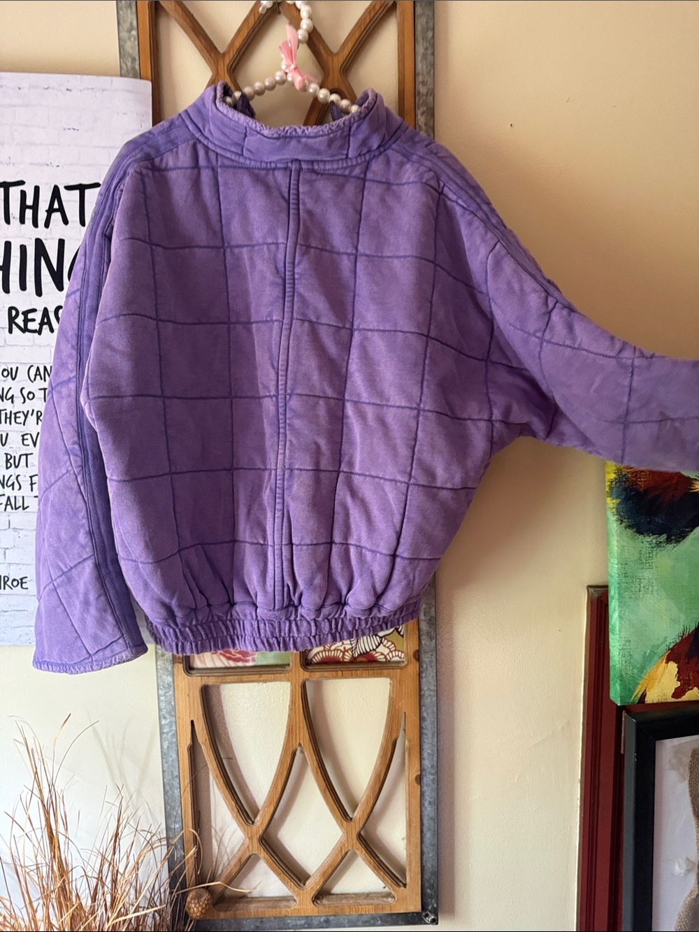 Free People Purple Quilted Zip-Up Jacket - Picture 4 of 5